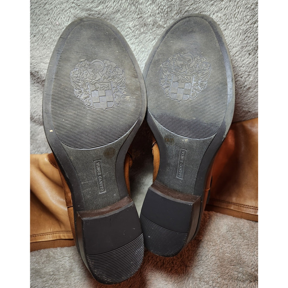 Vince Camuto Bedina 2 Tone Tall Riding Boots 7M 100 % Leather Western Boho - Picture 5 of 11